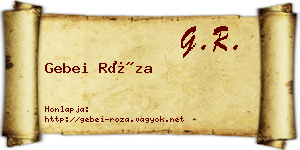 Gebei Róza névjegykártya